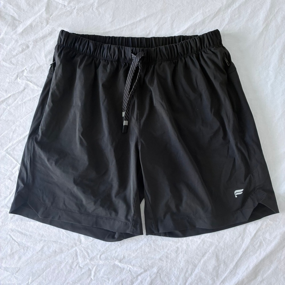 Fabletics Black Athletic Training Shorts Size Medium Zipper Pockets Drawstring